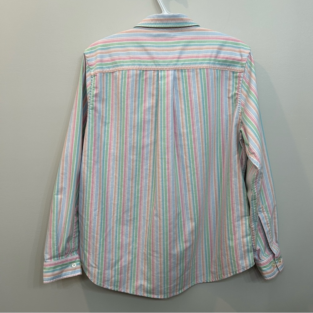 L.L. Bean Woman’s Pastel Cotton Striped Button Down Shirt Size M - Picture 5 of 8